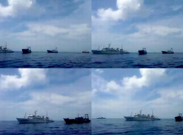 有关中国印尼舰艇对峙的视频截图