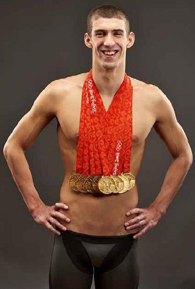 奥运金牌拿到手软的菲尔普斯